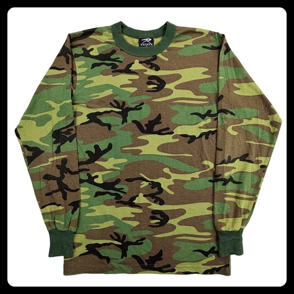Rothco Other - Rothco‎ Long Sleeve T Shirt Men Small Green Woodland Camo Tactical Y2K Vintage